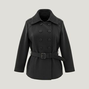 Paris Blues Wool Blend Peacoat Women 3X Studded Belted Y2K Punk Indie